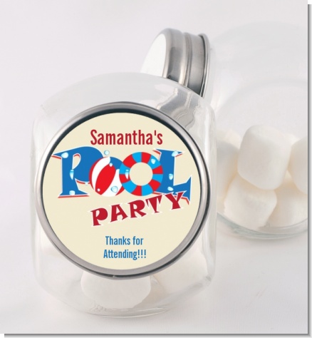 Poolside Pool Party - Personalized Birthday Party Candy Jar