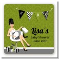 Posh Mom To Be Neutral - Square Personalized Baby Shower Sticker Labels thumbnail