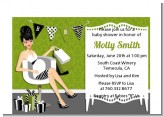 Posh Mom To Be Neutral - Baby Shower Petite Invitations