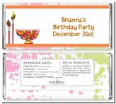 Pottery Painting - Personalized Birthday Party Candy Bar Wrappers