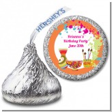 Pottery Painting - Hershey Kiss Birthday Party Sticker Labels