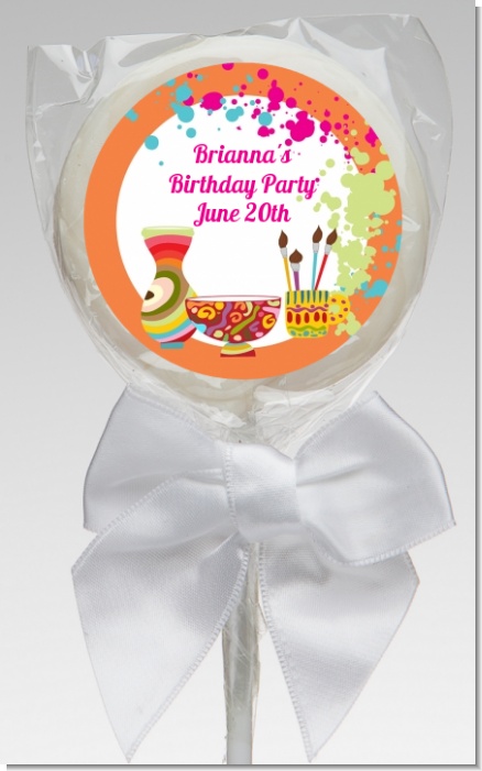 Pottery Painting - Personalized Birthday Party Lollipop Favors
