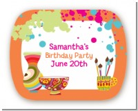Pottery Painting - Personalized Birthday Party Rounded Corner Stickers