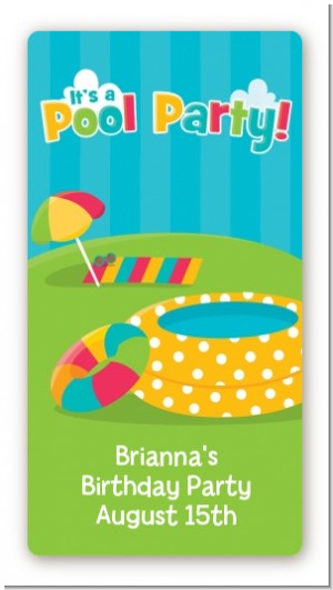 Pool Party - Custom Rectangle Birthday Party Sticker/Labels