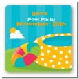 Pool Party - Square Personalized Birthday Party Sticker Labels thumbnail