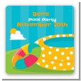 Pool Party - Square Personalized Birthday Party Sticker Labels thumbnail