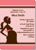 Mommy Silhouette It's a Girl - Baby Shower Invitations
