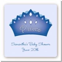 Prince Crown - Square Personalized Baby Shower Sticker Labels