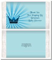 Prince Royal Crown - Personalized Popcorn Wrapper Baby Shower Favors