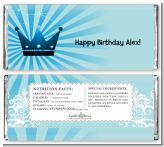 Prince Royal Crown - Personalized Birthday Party Candy Bar Wrappers