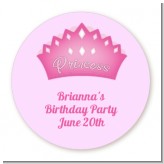 Princess Crown - Round Personalized Birthday Party Sticker Labels