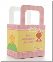 Little Princess African American - Personalized Baby Shower Favor Boxes