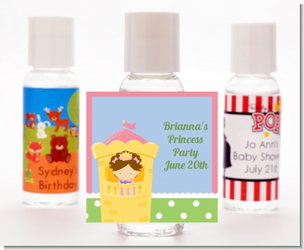 Princess in Tower - Personalized Birthday Party Hand Sanitizers Favors