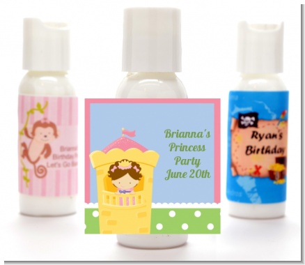 Princess in Tower - Personalized Birthday Party Lotion Favors