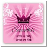 Princess Royal Crown - Square Personalized Birthday Party Sticker Labels