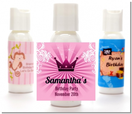 Princess Royal Crown - Personalized Birthday Party Lotion Favors