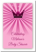 Princess Royal Crown - Custom Large Rectangle Baby Shower Sticker/Labels