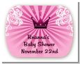 Princess Royal Crown - Personalized Baby Shower Rounded Corner Stickers thumbnail