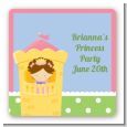 Princess in Tower - Square Personalized Birthday Party Sticker Labels thumbnail