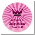 Princess Royal Crown - Round Personalized Baby Shower Sticker Labels thumbnail