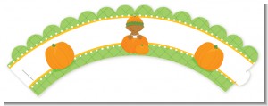Pumpkin Baby African American - Baby Shower Cupcake Wrappers