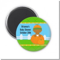 Pumpkin Baby African American - Personalized Baby Shower Magnet Favors