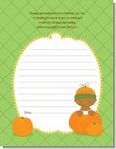 Pumpkin Baby African American - Baby Shower Notes of Advice