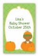 Pumpkin Baby African American - Custom Large Rectangle Baby Shower Sticker/Labels thumbnail