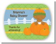 Pumpkin Baby African American - Personalized Baby Shower Rounded Corner Stickers thumbnail