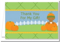 Pumpkin Baby African American - Baby Shower Thank You Cards