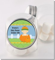 Pumpkin Baby Caucasian - Personalized Baby Shower Candy Jar