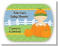 Pumpkin Baby Caucasian - Personalized Baby Shower Rounded Corner Stickers thumbnail
