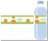 Pumpkin Baby Caucasian - Personalized Baby Shower Water Bottle Labels