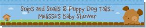 Puppy Dog Tails Boy - Personalized Baby Shower Banners