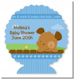 Puppy Dog Tails Boy - Personalized Baby Shower Centerpiece Stand