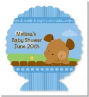 Puppy Dog Tails Boy - Personalized Baby Shower Centerpiece Stand