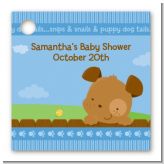 Puppy Dog Tails Boy - Personalized Baby Shower Card Stock Favor Tags