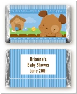 Puppy Dog Tails Boy - Personalized Baby Shower Mini Candy Bar Wrappers