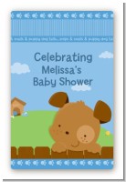 Puppy Dog Tails Boy - Custom Large Rectangle Baby Shower Sticker/Labels