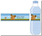 Puppy Dog Tails Boy - Personalized Baby Shower Water Bottle Labels