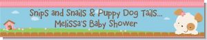 Puppy Dog Tails Girl - Personalized Baby Shower Banners
