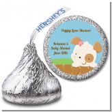 Puppy Dog Tails Girl - Hershey Kiss Baby Shower Sticker Labels