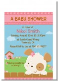 Puppy Dog Tails Girl - Baby Shower Petite Invitations