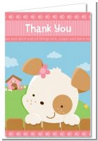 Puppy Dog Tails Girl - Baby Shower Thank You Cards