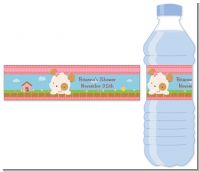 Puppy Dog Tails Girl - Personalized Baby Shower Water Bottle Labels