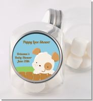 Puppy Dog Tails Neutral - Personalized Baby Shower Candy Jar