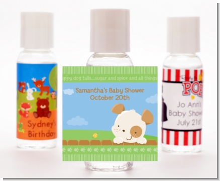 Puppy Dog Tails Neutral - Personalized Baby Shower Hand Sanitizers Favors