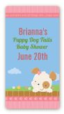 Puppy Dog Tails Girl - Custom Rectangle Baby Shower Sticker/Labels