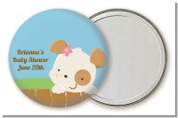 Puppy Dog Tails Girl - Personalized Baby Shower Pocket Mirror Favors