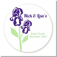 Purple Irises - Round Personalized Sticker Labels